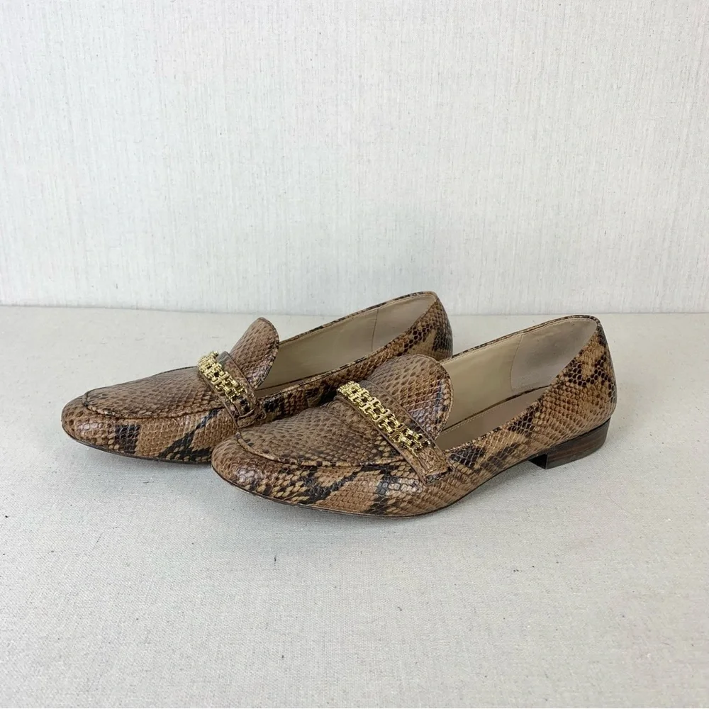 Tory Burch~Women’s “Roccia” Python Gemini‎ Link Leather Loafers/Flats~Sz 10.5 - Picture 3 of 13